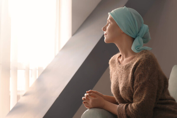 Young woman cancer patient