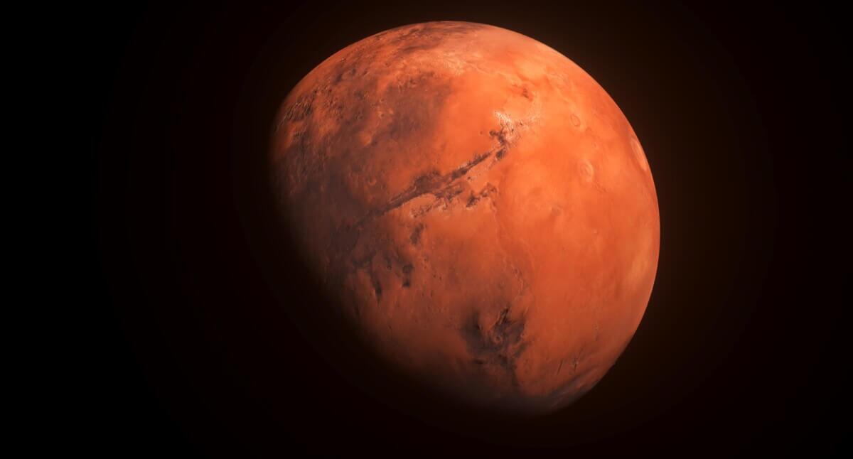 3D Rendering Of  High Detailed Mars Planet The Elements Of This Image Furnished By NASA