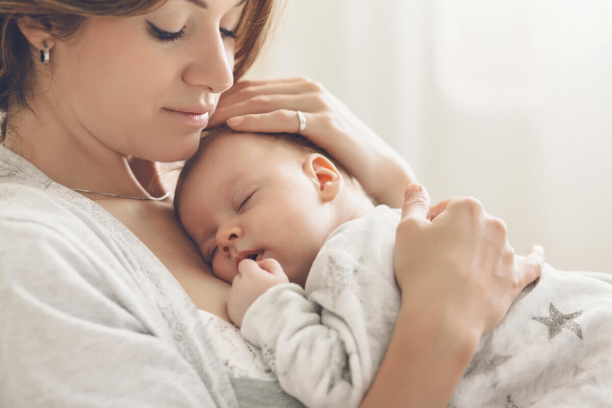 Mother with newborn baby