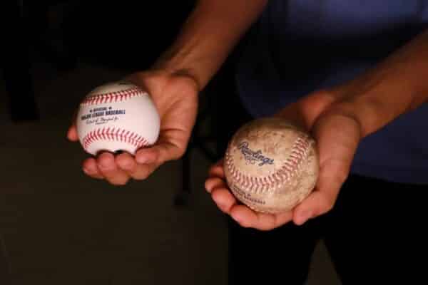 Muddy vs. clean baseball