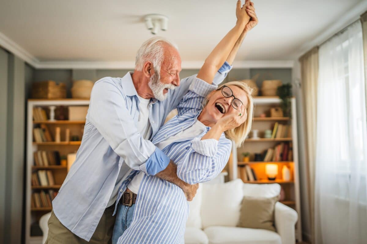 Happy senior couple dancing