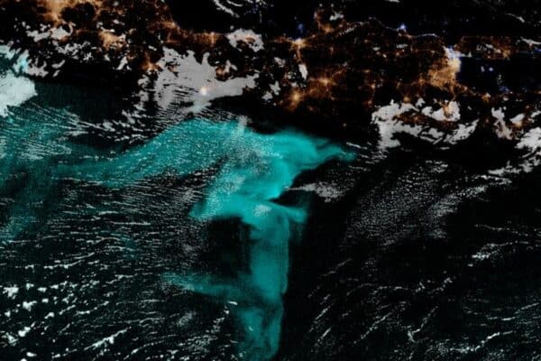 Glowing sea