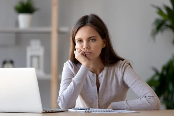 Woman zoning out