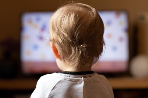 Toddler watching TV