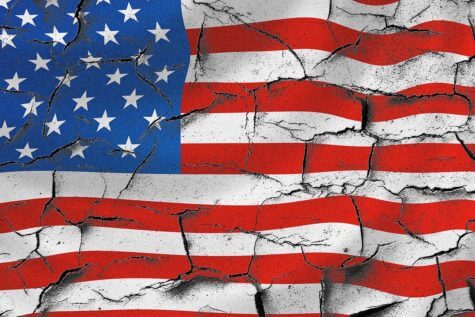 Cracked American flag