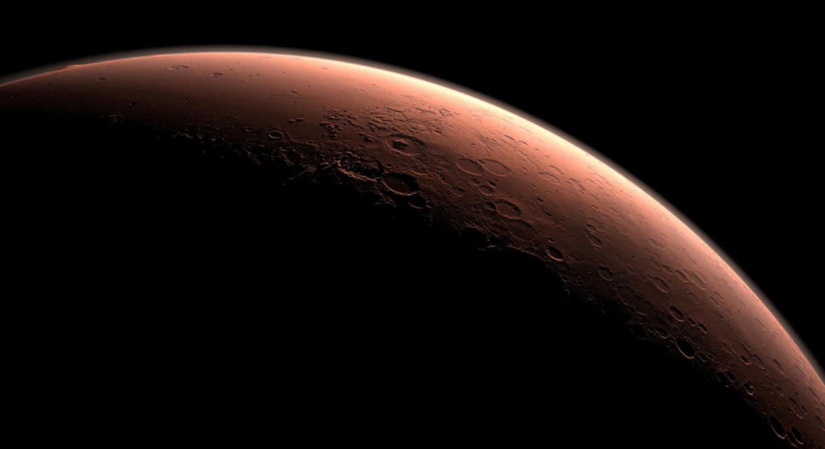 Daybreak at Gale Crater on Mars